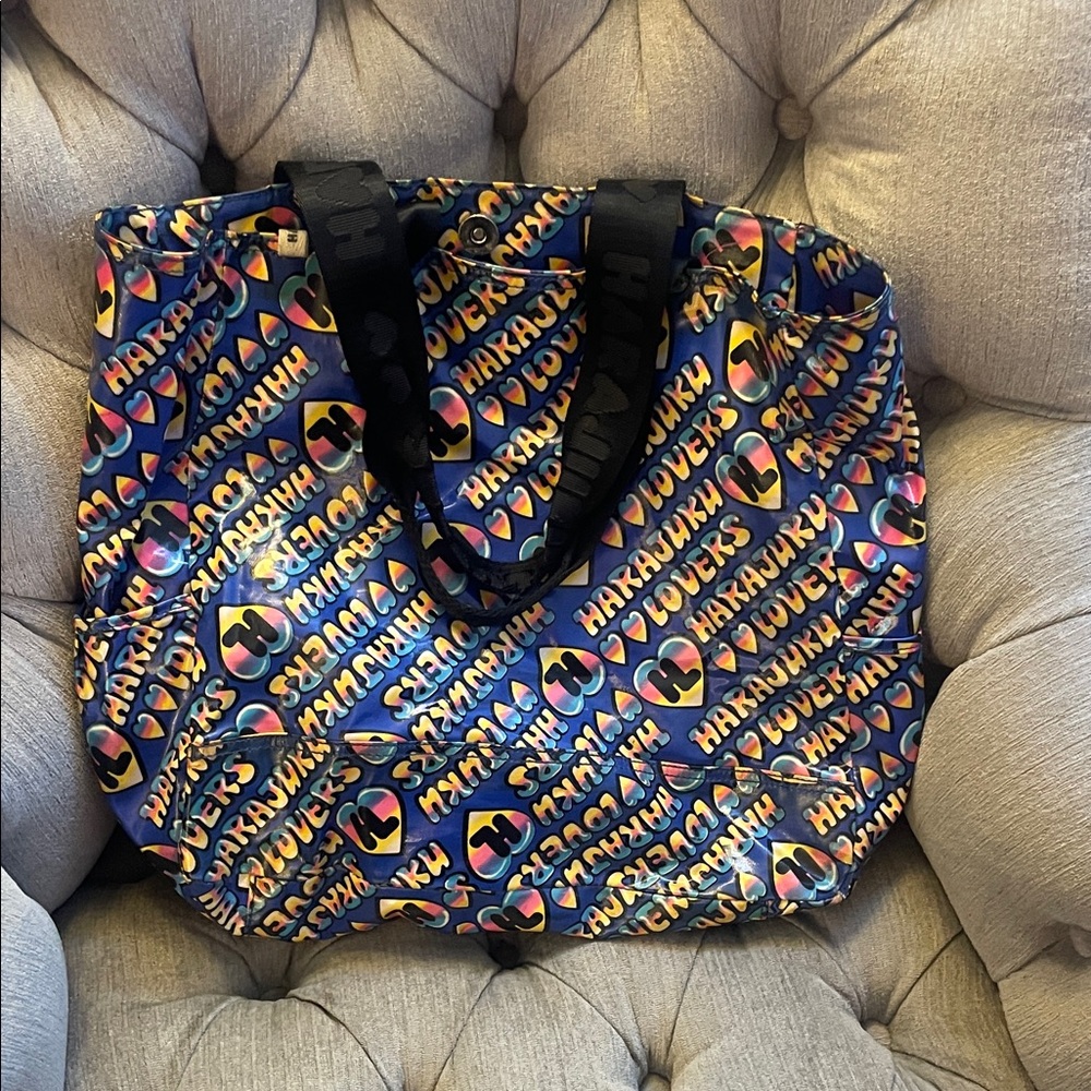 Harajuku Lovers Blue and Yellow Tote Bag